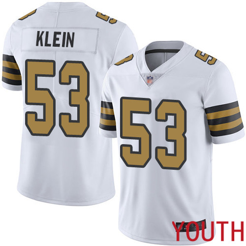 New Orleans Saints Limited White Youth A J  Klein Jersey NFL Football #53 Rush Vapor Untouchable Jersey->youth nfl jersey->Youth Jersey
